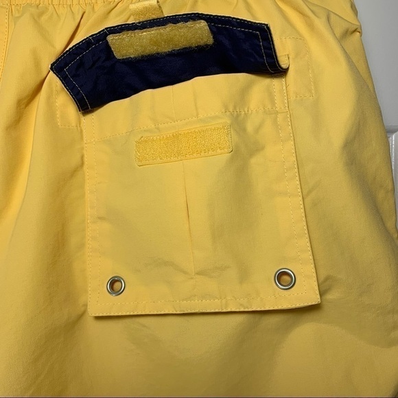 HUNT Club Yellow Swim Short Side Pocket Back Hook Loop Elastic Waist Cord XL - Picture 6 of 8